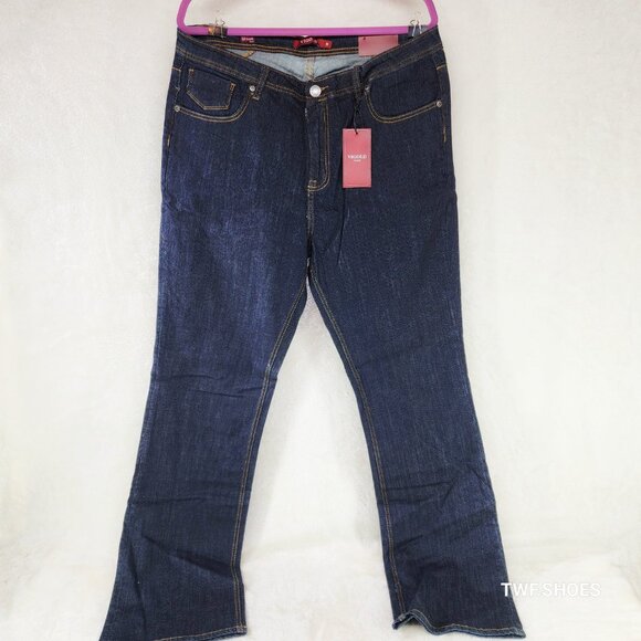 Size 19 x 37" Inseam Vigold Stretch Boot Jeans Tall Girls Dark Denim Vintage - Picture 10 of 10